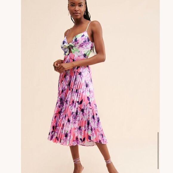 Anthropologie Delfi Quinn Pleated Dress Size M - Picture 4 of 6